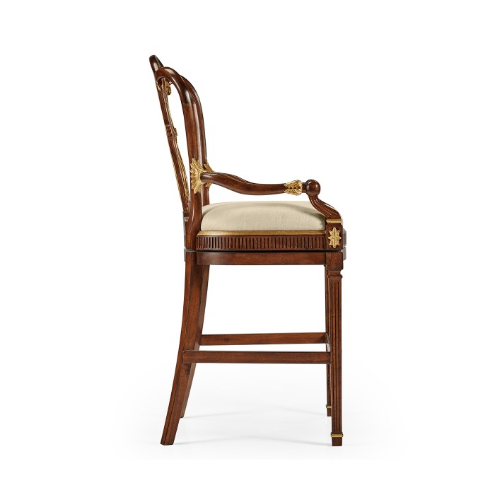 Buckingham Lyre Back Arm Bar Stool