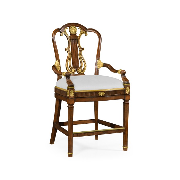 Buckingham Lyre Back Arm Bar Stool
