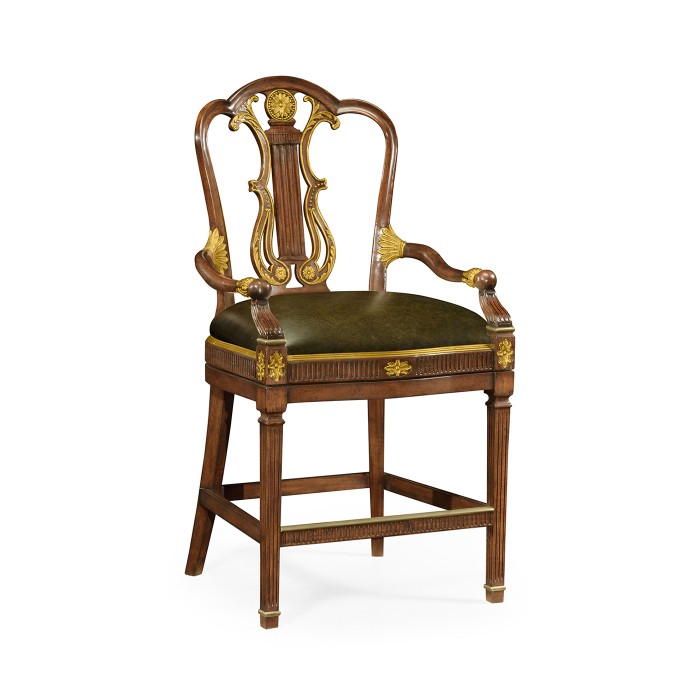 Buckingham Lyre Back Arm Bar Stool