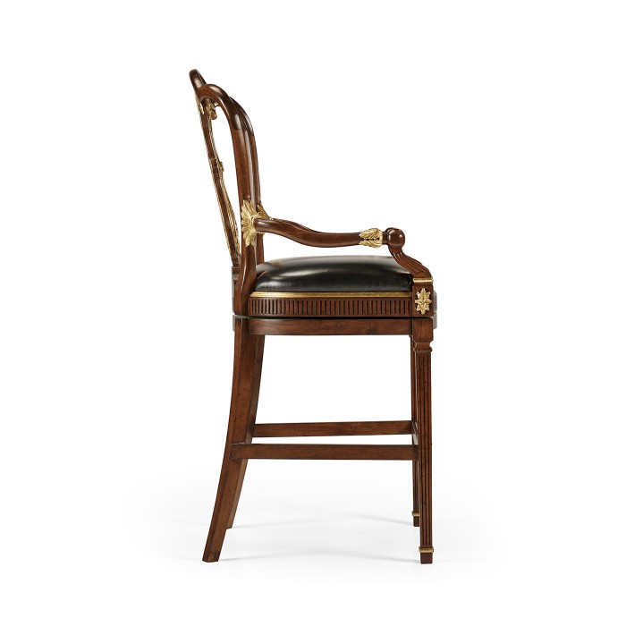 Buckingham Lyre Back Arm Bar Stool