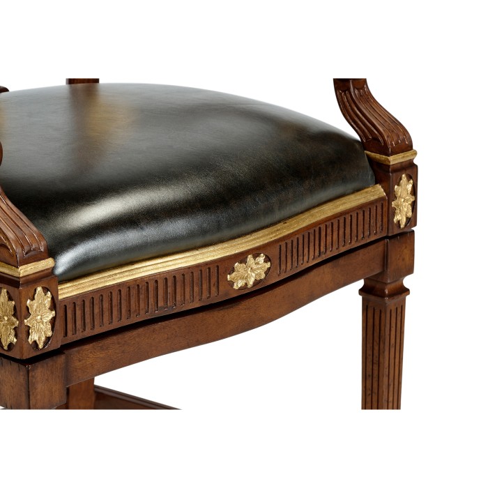 Buckingham Lyre Back Arm Counter Stool