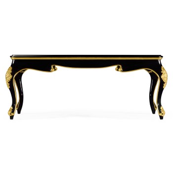 Black Coffee Table with Eglomise Glass