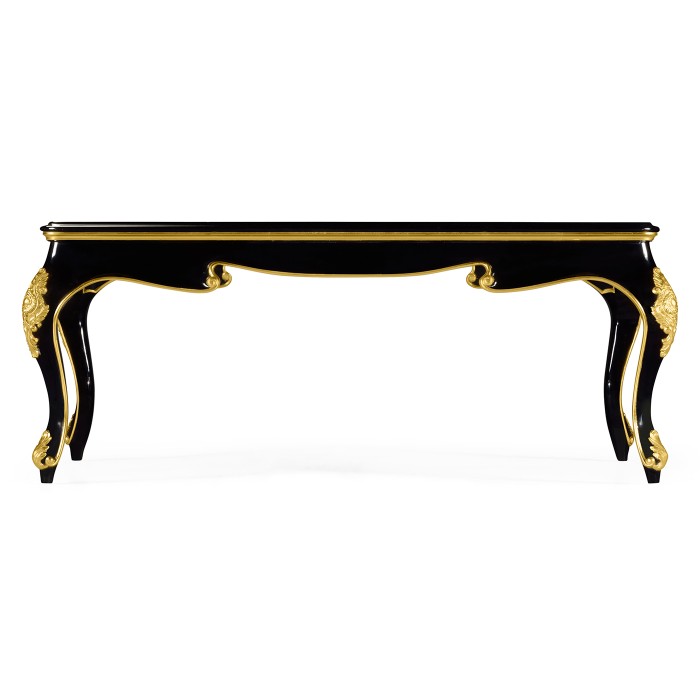 Black Coffee Table with Eglomise Glass