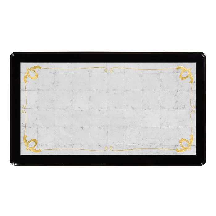 Black Coffee Table with Eglomise Glass