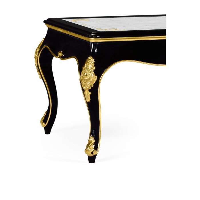 Black Coffee Table with Eglomise Glass