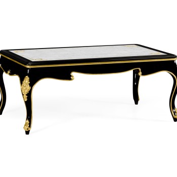 Black Coffee Table with Eglomise Glass