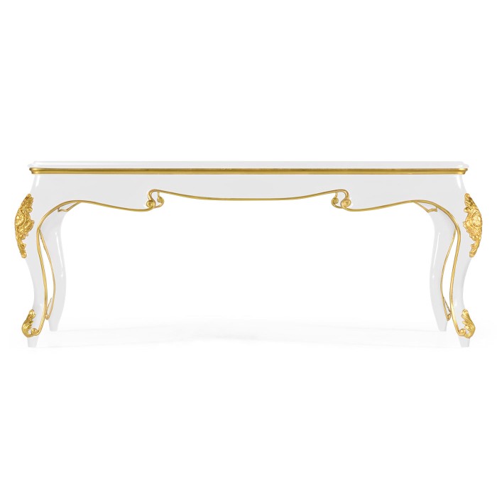 White Coffee Table with Eglomise Glass