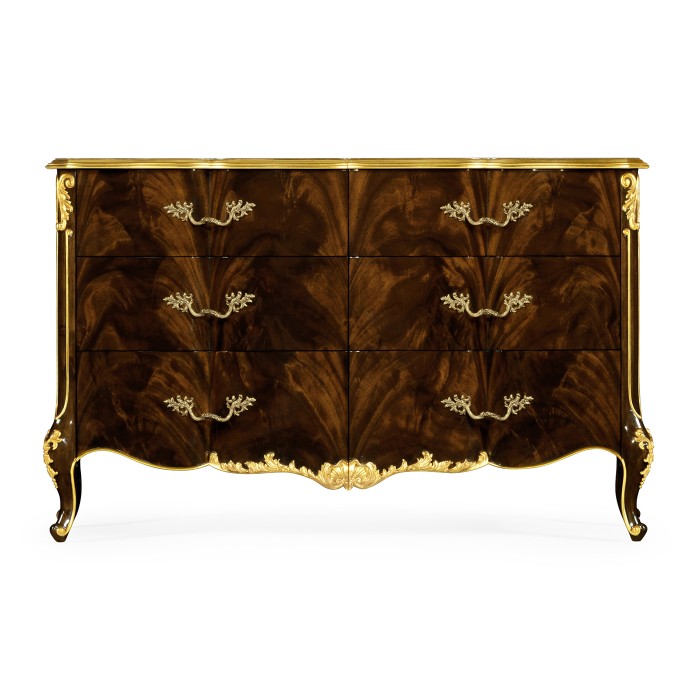 6 Drawer Double Dresser in Brown Mahogany