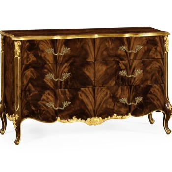 6 Drawer Double Dresser in Brown Mahogany