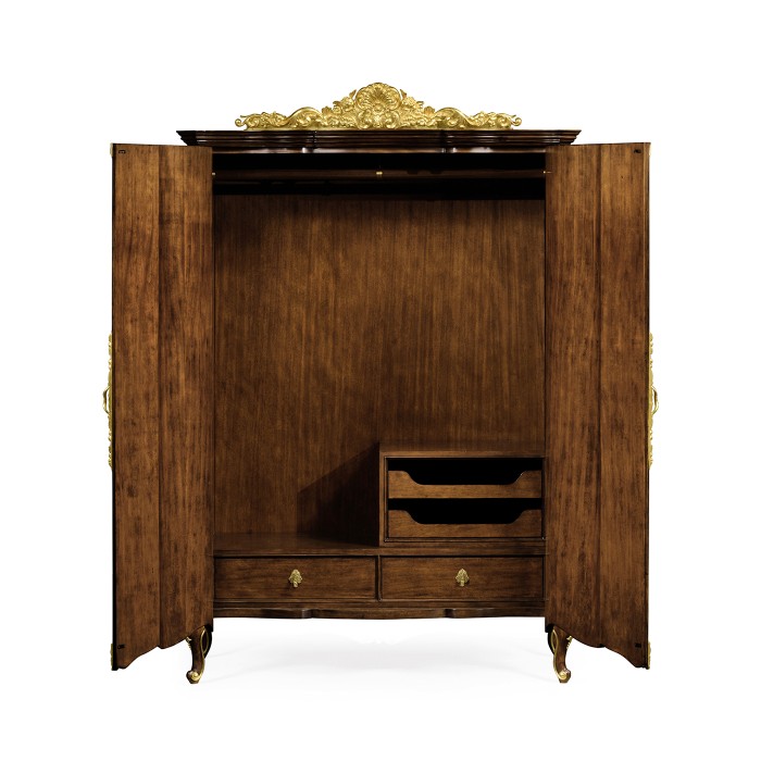 Mahogany & Gilded Carved Armoire