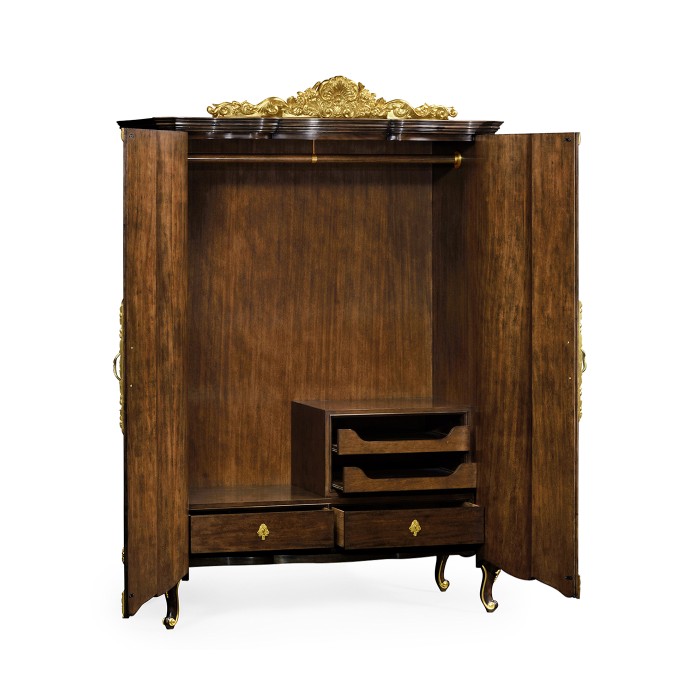 Mahogany & Gilded Carved Armoire