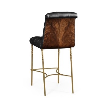 Contemporary Crotch Walnut Bar Stool