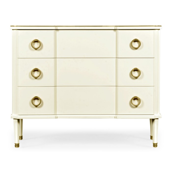 Ivory & Brass Chest of Three Drawers