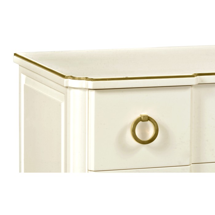 Ivory & Brass Chest of Three Drawers