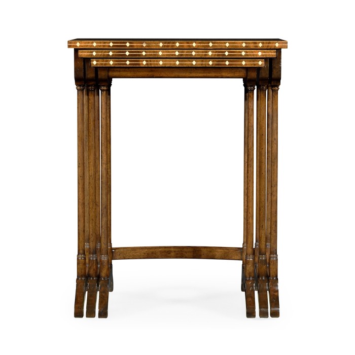 3 Nesting Tables with Faux Bone Inlay