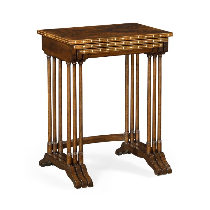 3 Nesting Tables with Faux Bone Inlay