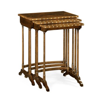 3 Nesting Tables with Faux Bone Inlay