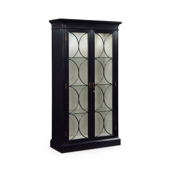 Formal Black Display Cabinet
