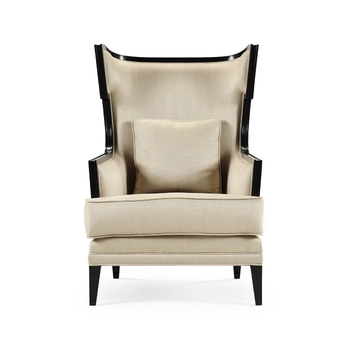 Biedermeier Greek Key Black Occasional Chair