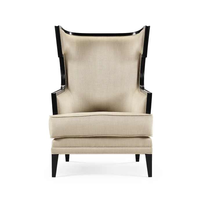 Biedermeier Greek Key Black Occasional Chair