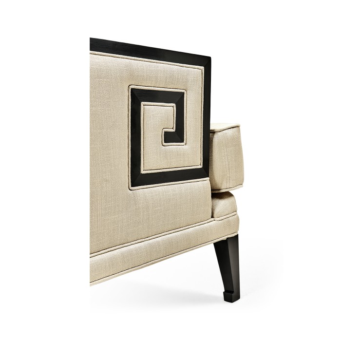 Biedermeier Greek Key Black Occasional Chair