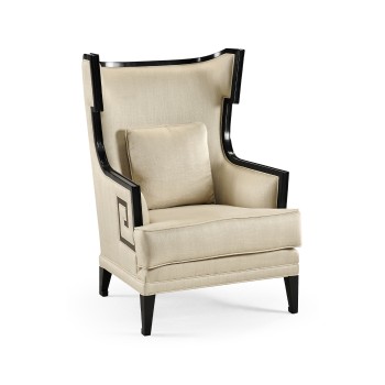 Biedermeier Greek Key Black Occasional Chair