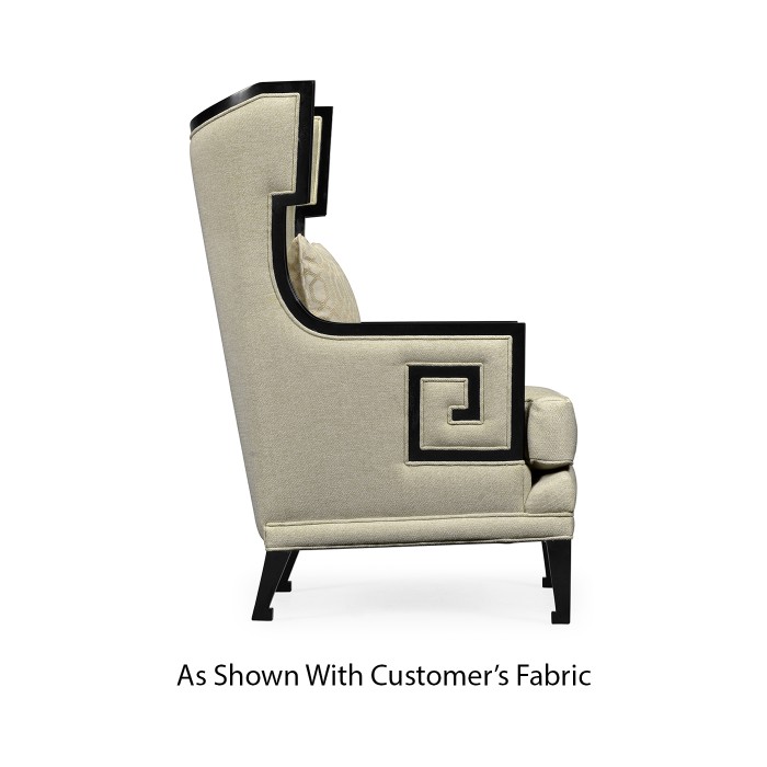 Biedermeier Greek Key Black Occasional Chair