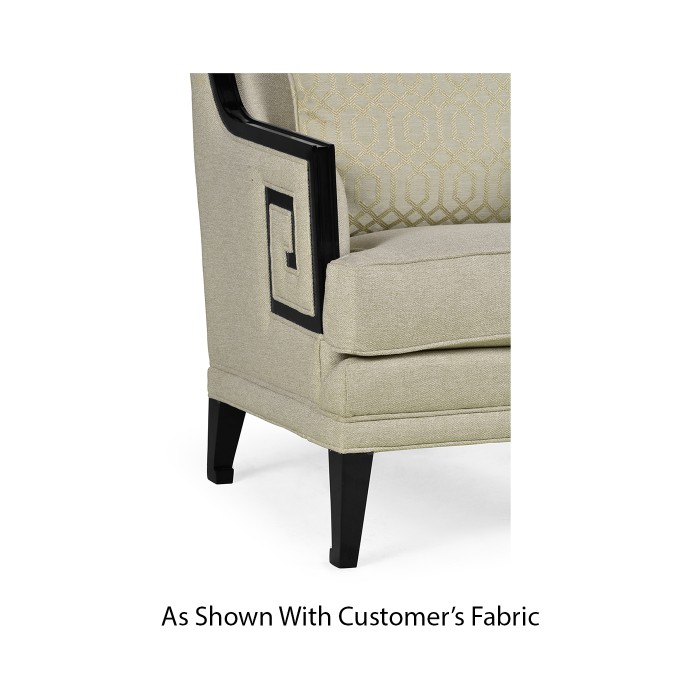 Biedermeier Greek Key Black Occasional Chair