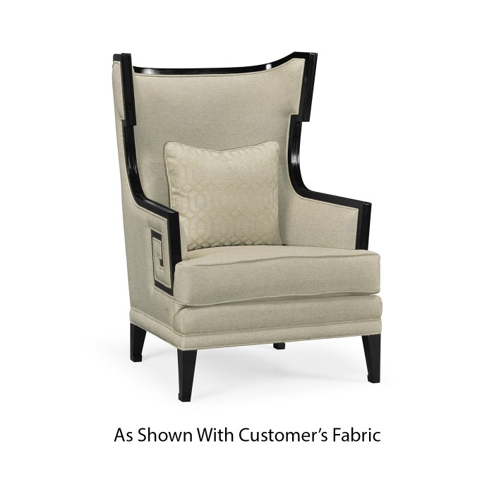 Biedermeier Greek Key Black Occasional Chair