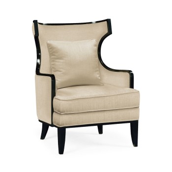 Biedermeier Greek Revival Formal Black Occasional Chair