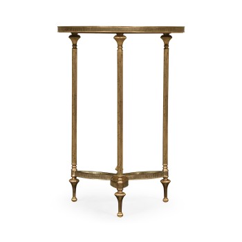 Small Round Dark Santos & Brass End Table