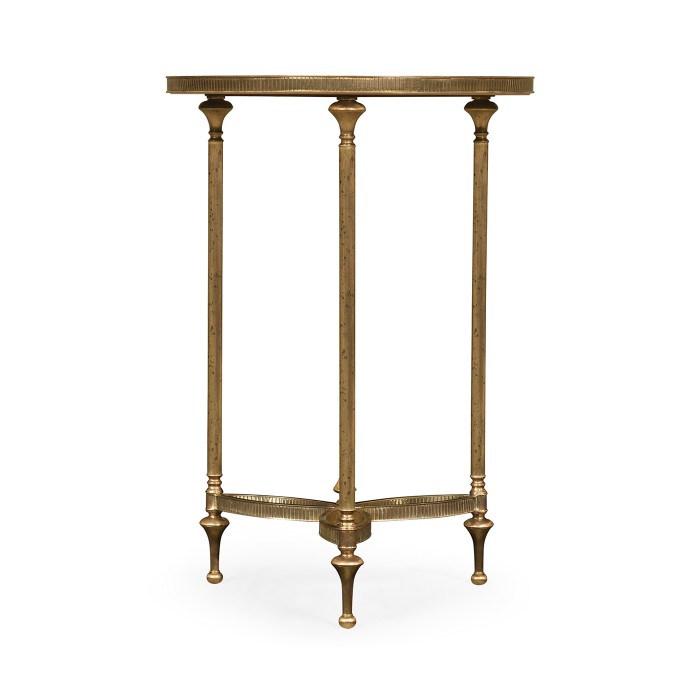 Small Round Dark Santos & Brass End Table