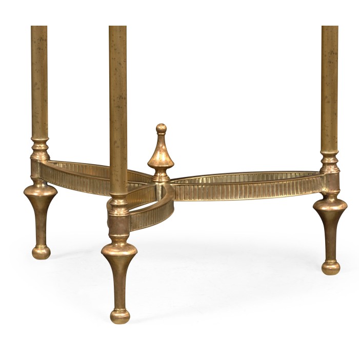 Small Round Dark Santos & Brass End Table