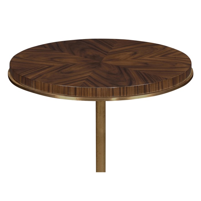Small Round Dark Santos & Brass Wine table