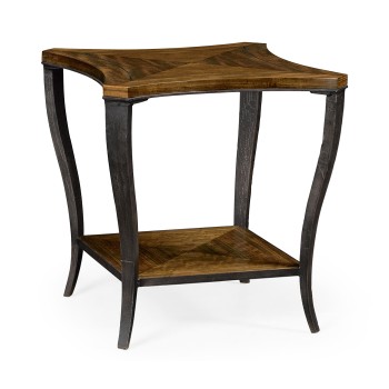Curved Daniella & Burl Walnut Side Table
