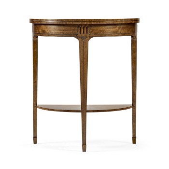Small Demilune Daniella & Burl Walnut Console Table