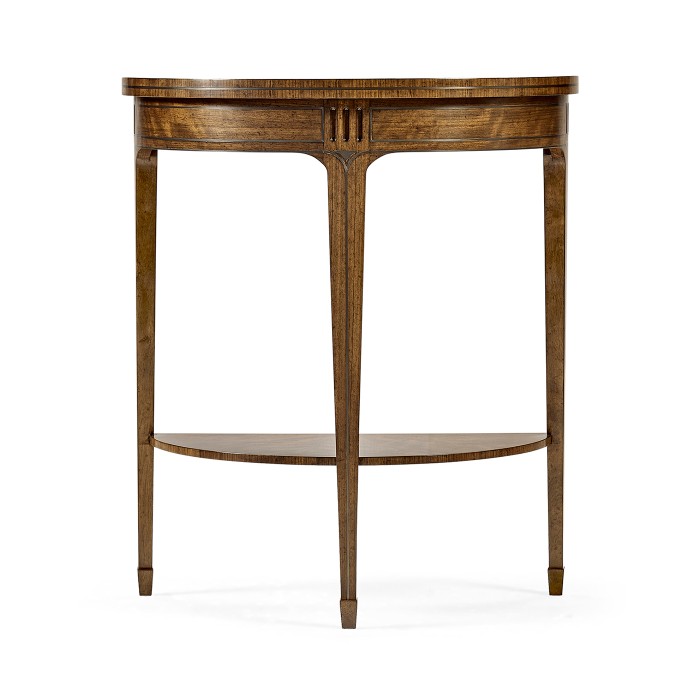 Small Demilune Daniella & Burl Walnut Console Table