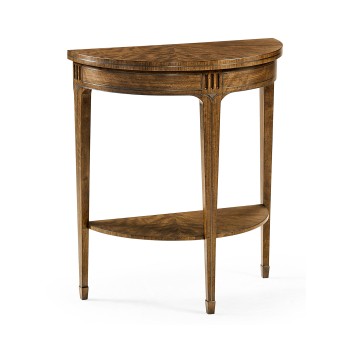 Small Demilune Daniella & Burl Walnut Console Table