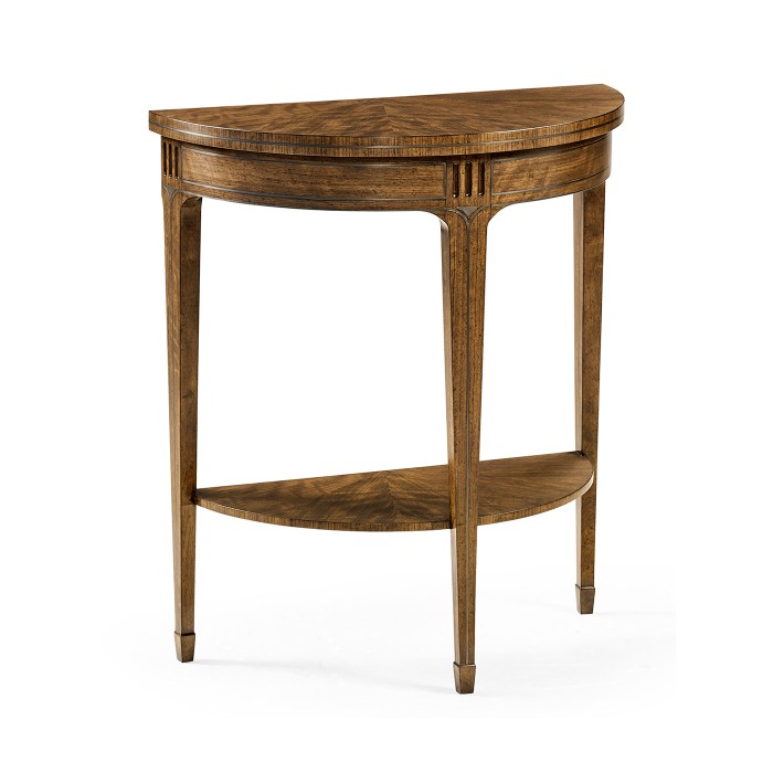Small Demilune Daniella & Burl Walnut Console Table