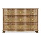 Rectangular Serpentine English Brown Oak Chest of Drawers