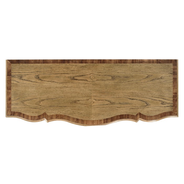 Rectangular Serpentine English Brown Oak Chest of Drawers