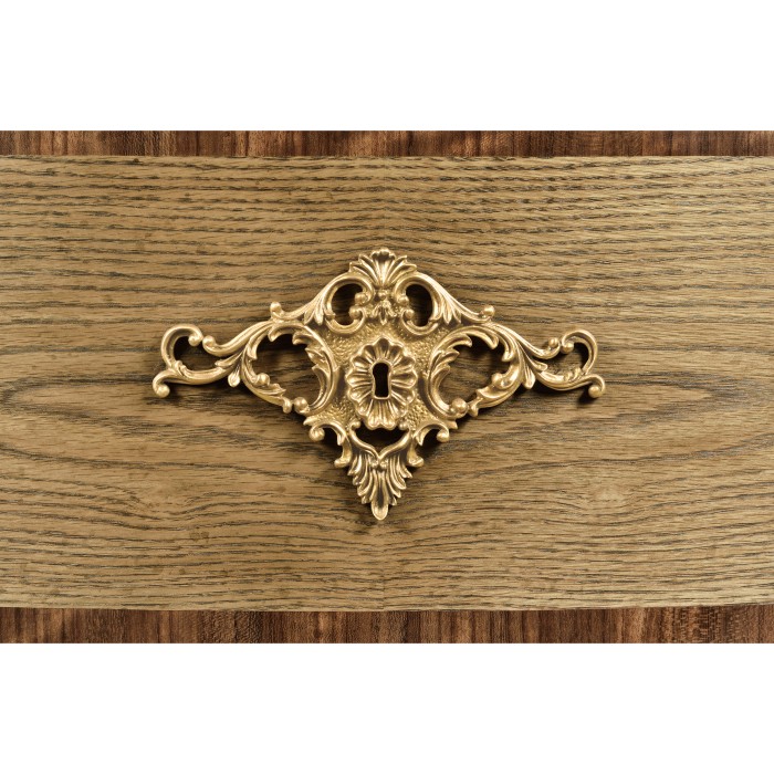 Rectangular Serpentine English Brown Oak Chest of Drawers