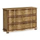 Rectangular Serpentine English Brown Oak Chest of Drawers