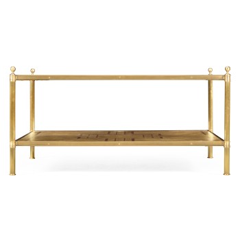 Large Square English Brown Oak Coffee Table