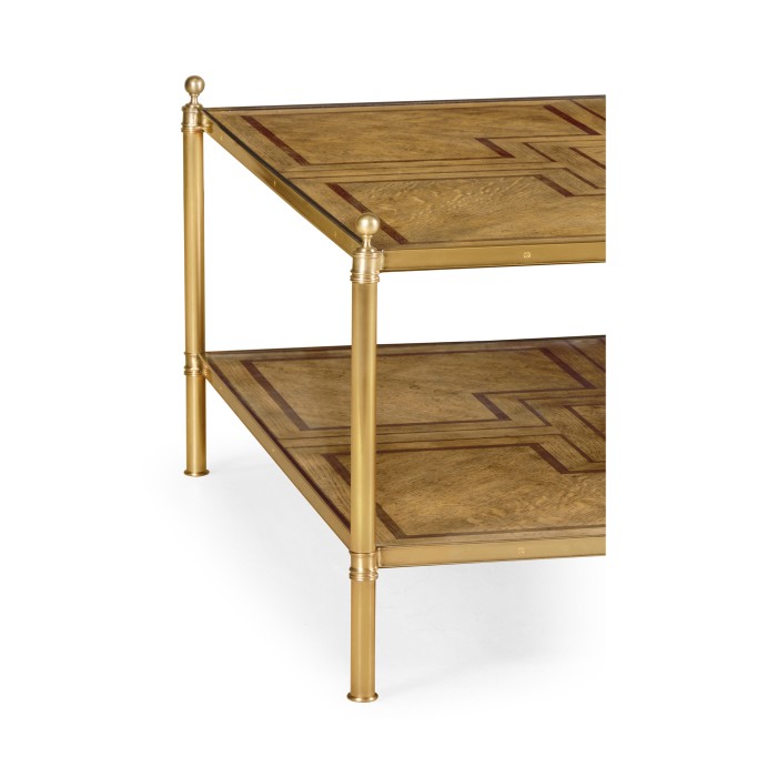 Large Square English Brown Oak Coffee Table