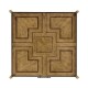 Square English Brown Oak Lamp Table with Drawer