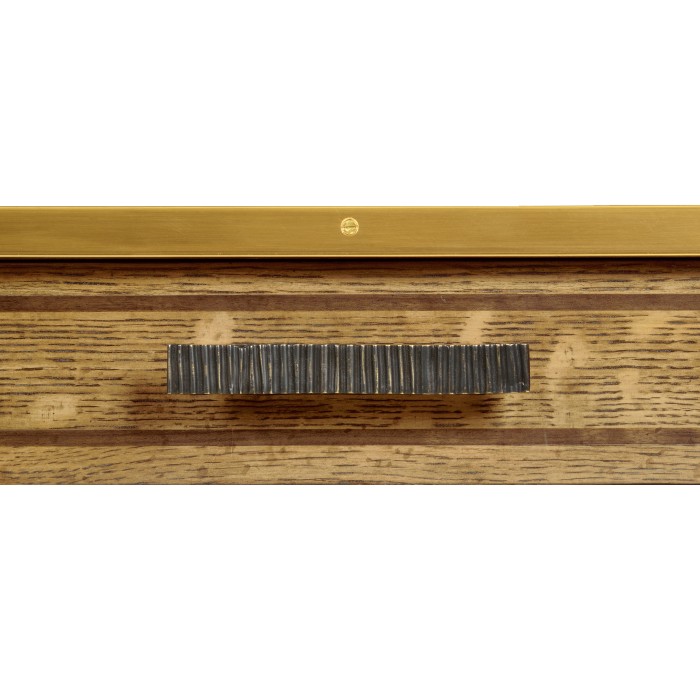 Square English Brown Oak Lamp Table with Drawer