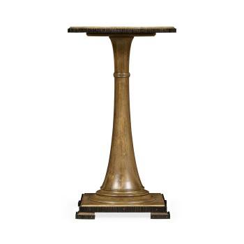 Small Round English Brown Oak Wine Table
