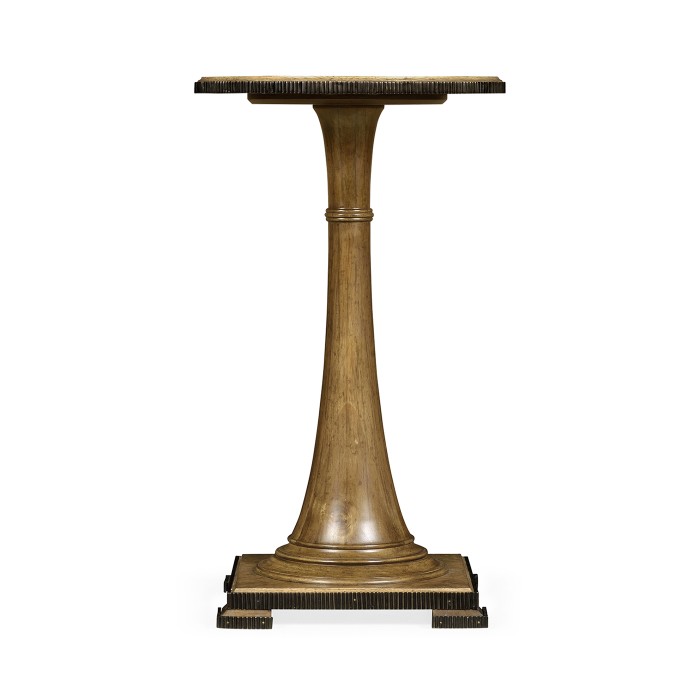 Small Round English Brown Oak Wine Table