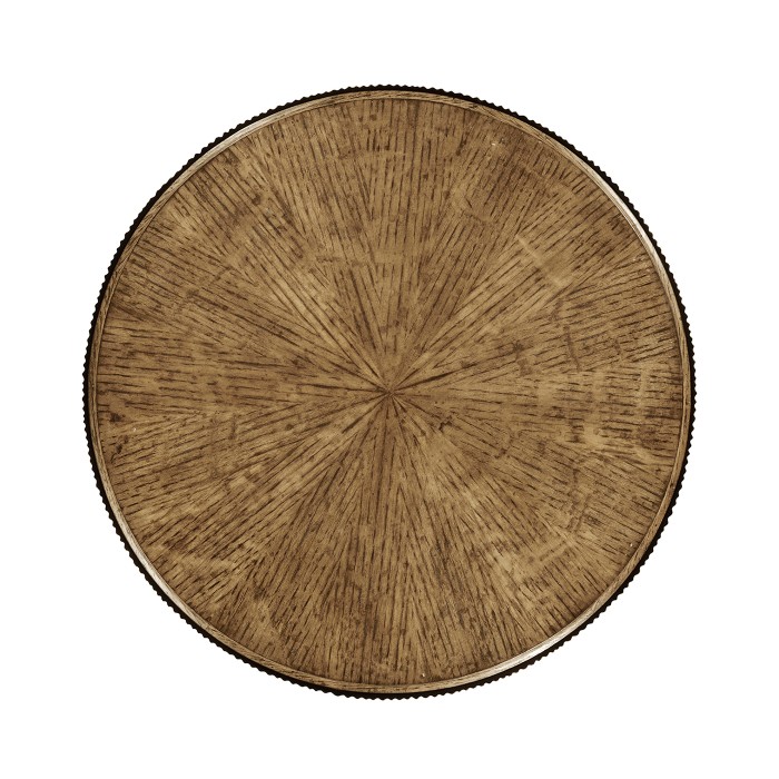 Small Round English Brown Oak Wine Table